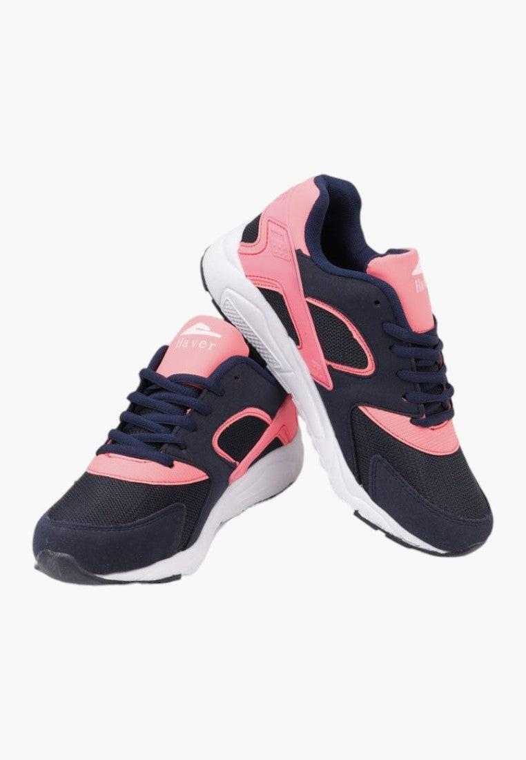 Granatowo różowe buty sportowe w stylu lifestyle na białym tle