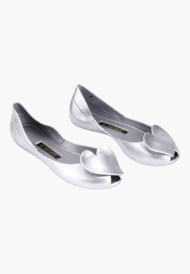 Balerinki baleriny gumowe buty damskie meliski srebrne14 Jurian