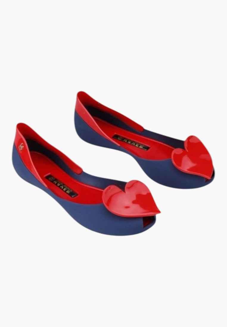 Balerinki baleriny gumowe buty damskie meliski granatowo czerwone 9 Jurian