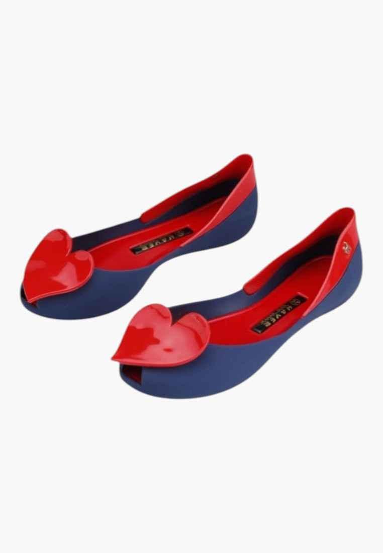 Balerinki baleriny gumowe buty damskie meliski granatowo czerwone 9 Jurian
