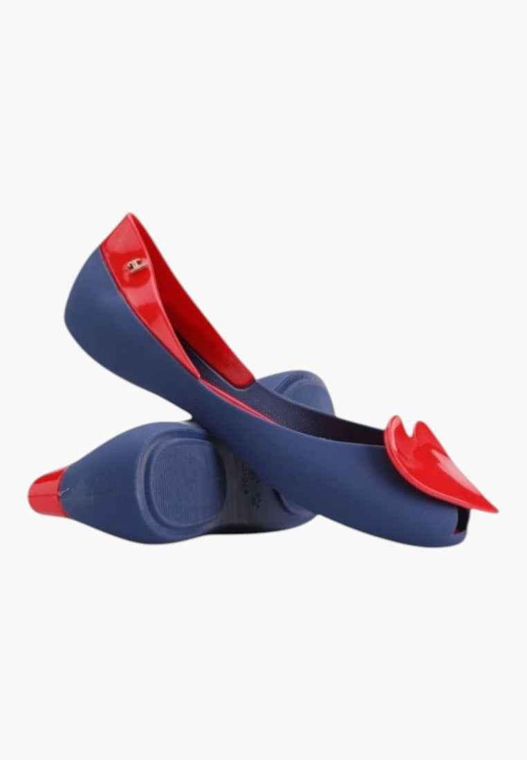 Balerinki baleriny gumowe buty damskie meliski granatowo czerwone 9 Jurian