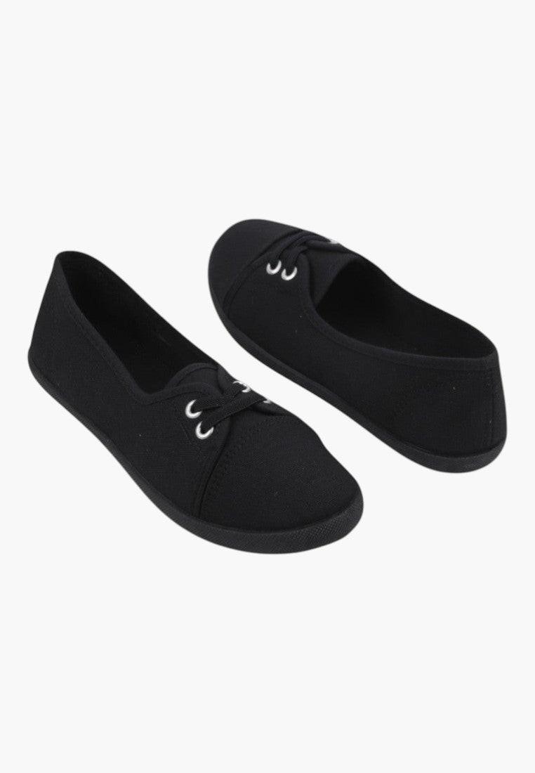 Czarne buty damskie bez sznurowadeł, widok inny