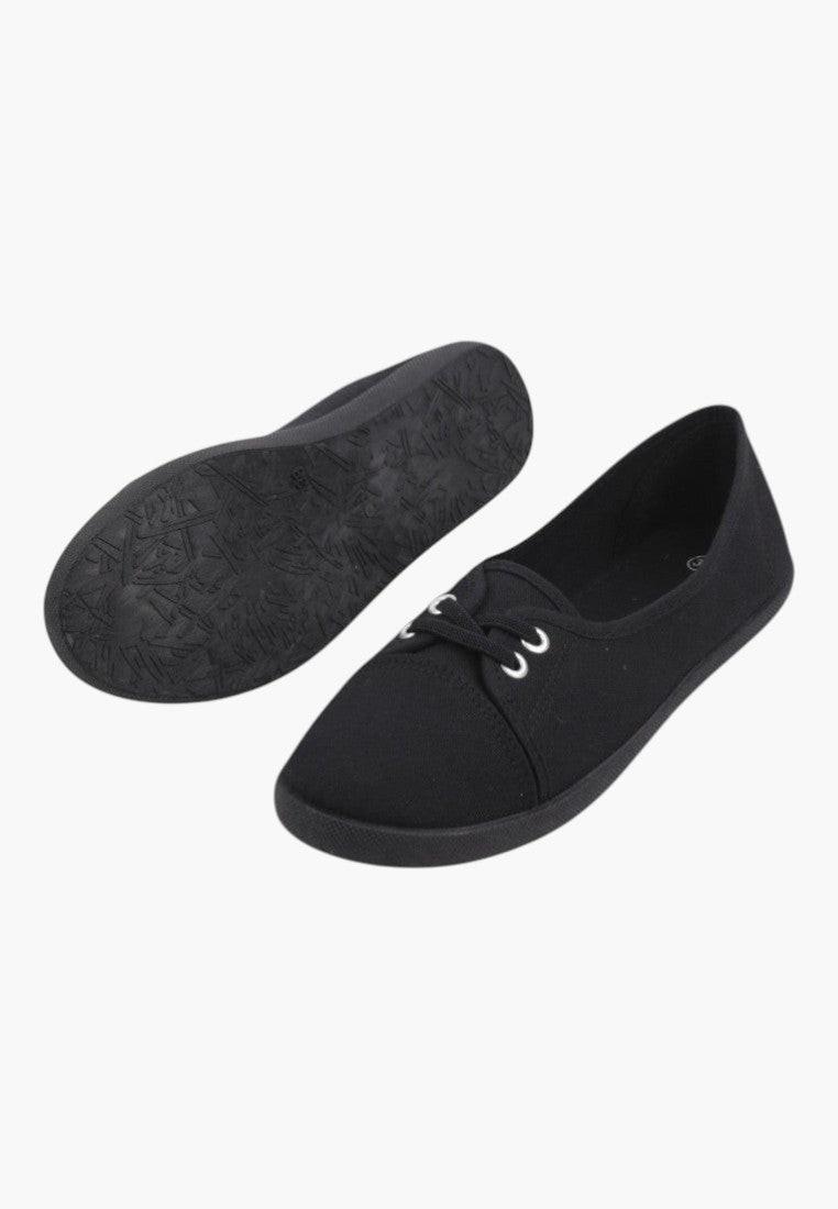 Czarne buty damskie bez sznurowadeł, widok inny