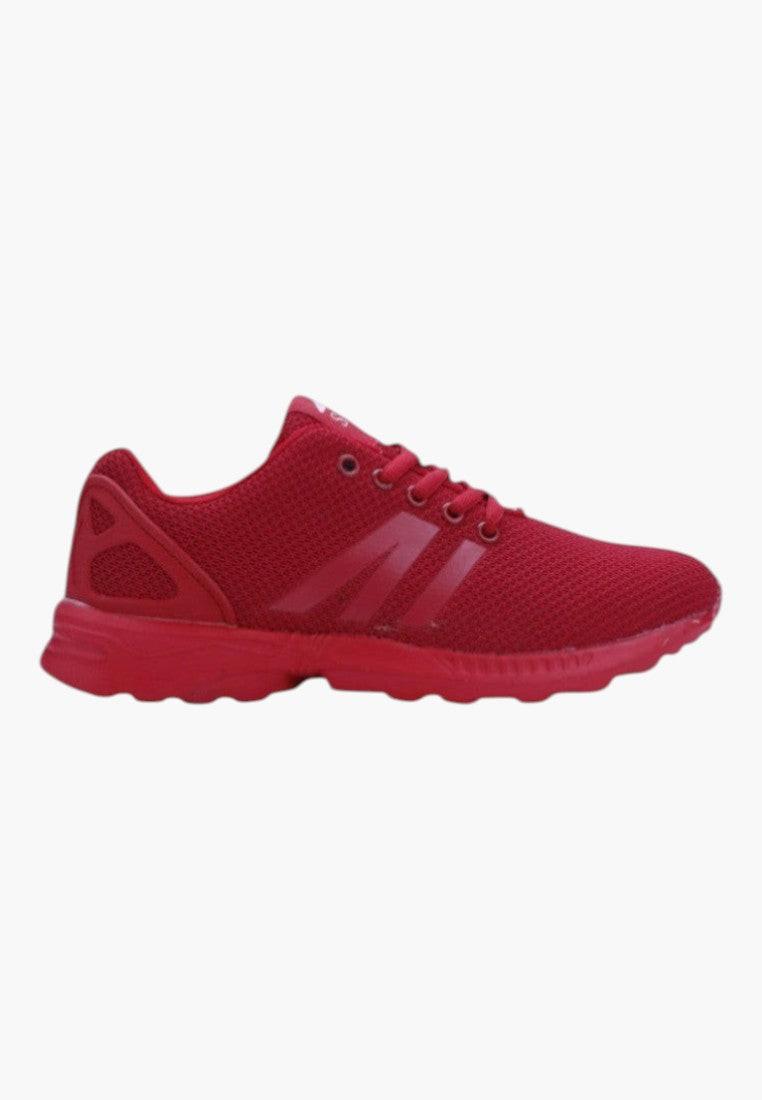 Czerwone buty sportowe damskie z lekkim designem, widok z boku