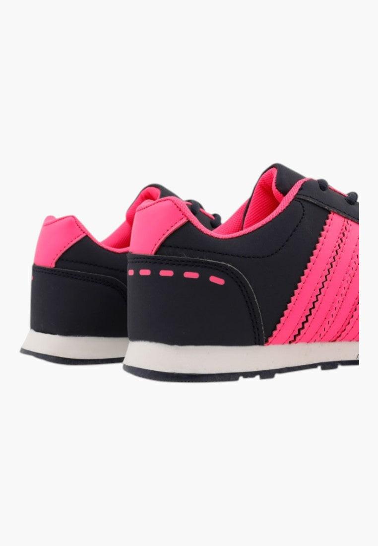Damskie buty sportowe granatowo-różowe z lekkiego materiału, widok lifestyle