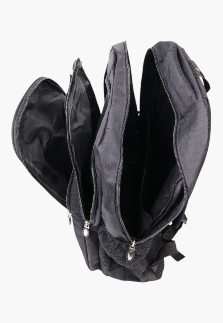 Falio black 35L urban backpack with multiple zippered compartments and durable fabric for daily travel or work