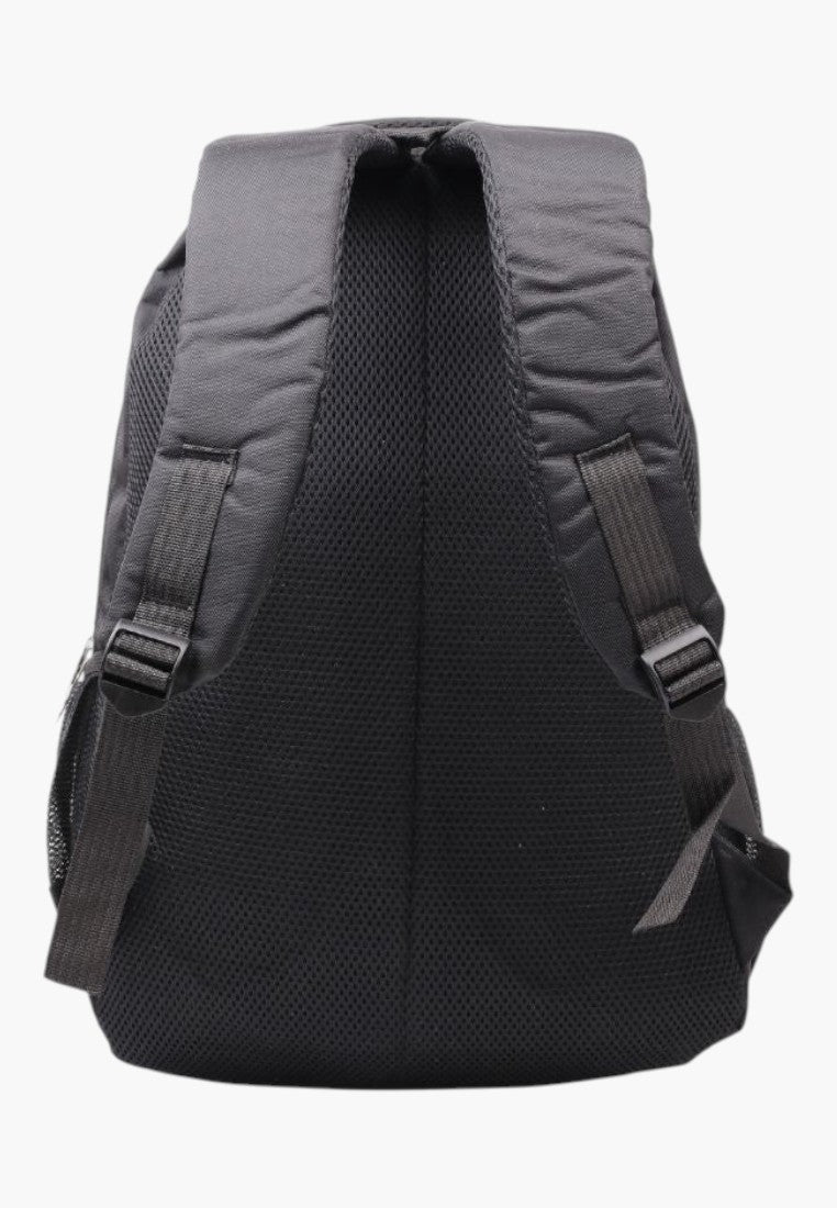 Back view of a Falio black 30L urban backpack featuring padded shoulder straps and breathable mesh back panel