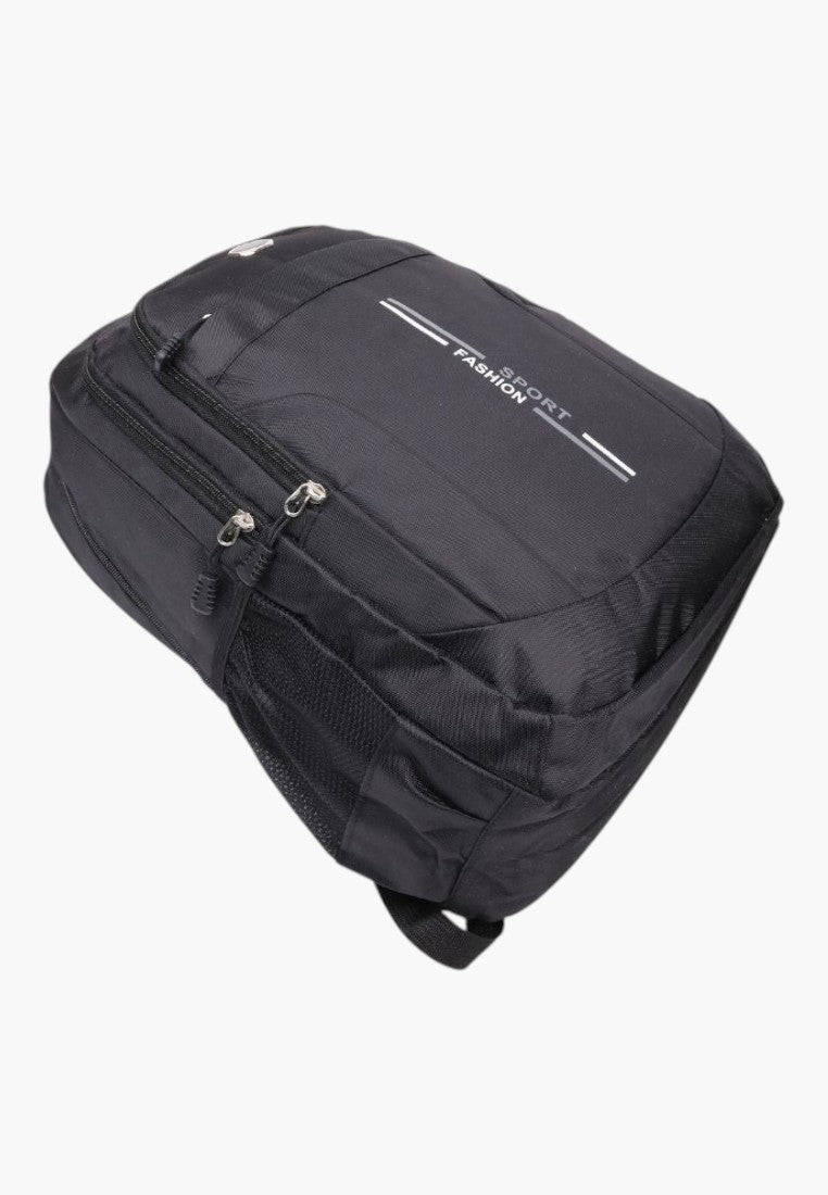 Falio 29-liter black urban backpack with multiple compartments and durable fabric for school, work, or travel.