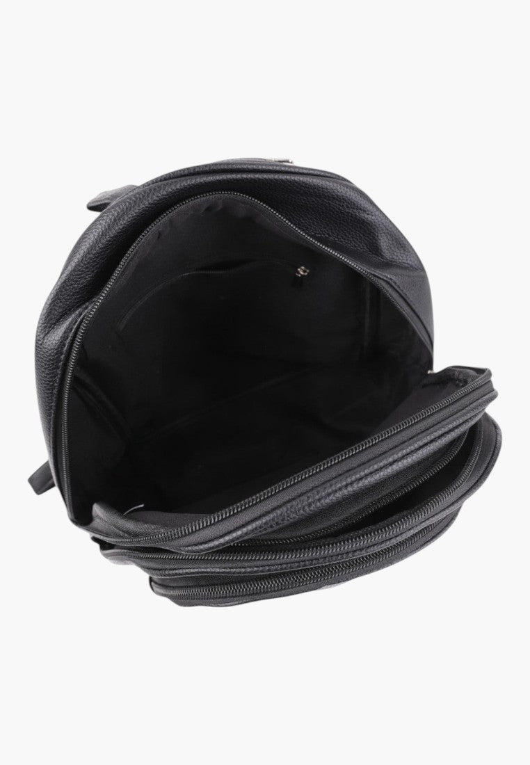 Falio black urban women's backpack with multiple zippered compartments and spacious interior