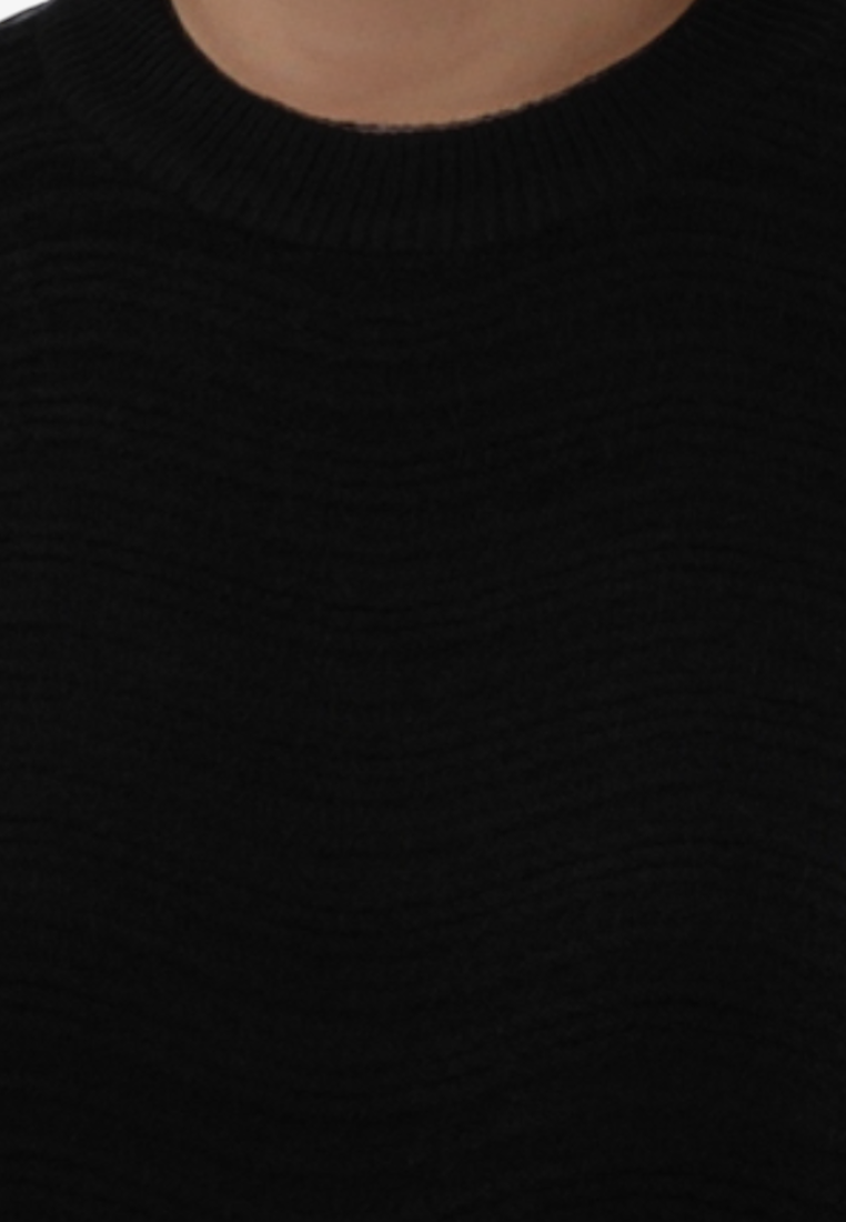 Falio black women's sweater with a round neckline, crafted from a soft wool and cashmere blend in a regular fit.