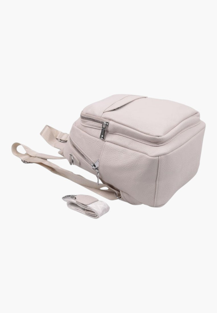 Falio multi-colored faux leather urban backpack with multiple zipper pockets and adjustable straps