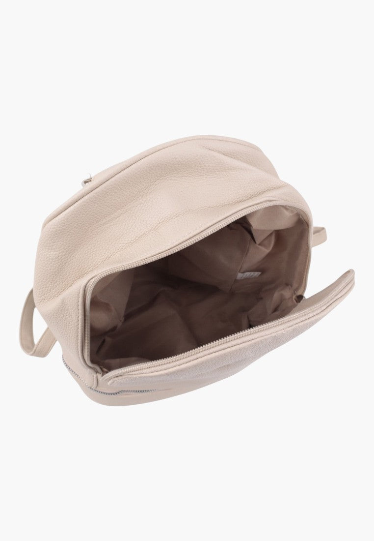 Falio khaki urban women's backpack with a spacious interior and zipper closure, perfect for daily use.