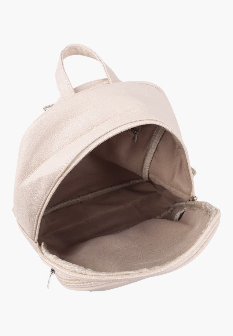 Falio LAPRICOT beige urban women's backpack with a spacious open main compartment and durable textured material