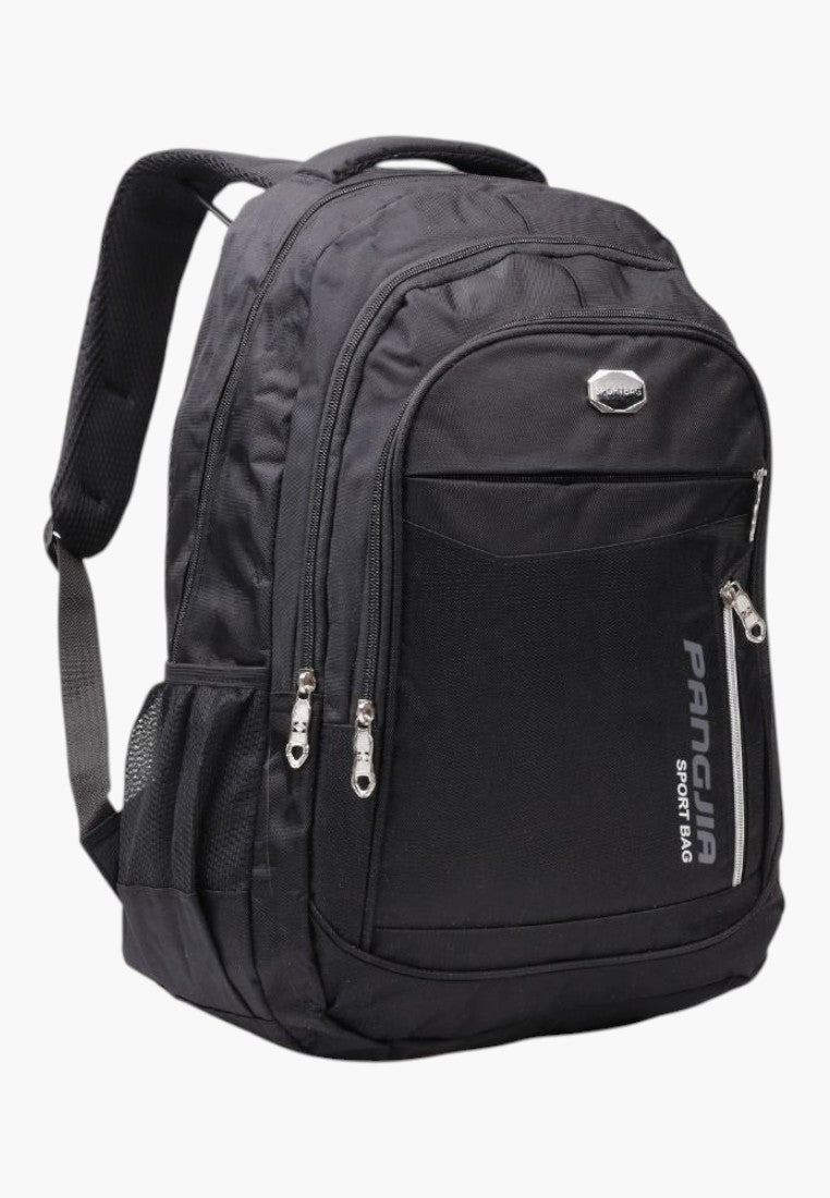 Falio large black 30L urban backpack with multiple compartments and zipper closures for laptop and daily essentials