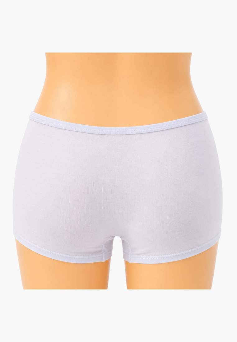 Back view of light grey cotton boyleg briefs.